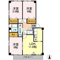 蔵本駅 徒歩6分 2階の物件間取画像